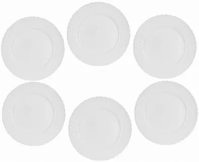 Produktbild von Epewex Flache Glas Speiseteller 25 cm Weiß 6 Stück