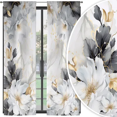 Imagen del producto de Juego de 2 cortinas con diseño de ojales, modelo 225