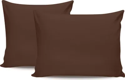 Image de L'Essentiel Linge de Maison, Tonne Brune - 88, ensemble de taies d'oreiller (2 pièces) (DE), 100 % COTON RANFORCÉ, brun foncé, 80 x 80 cm