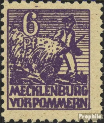 Produktbild von Briefmarken Sowjetische Zone (All.Bes.) 1945 Mi 33y d postfrisch Abschiedsserie