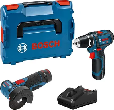 Produktbild von Combo Kit Set mit 2 12V-Werkzeugen: GSR 12V-15/GWS 12V-76, 2x Akku GBA 12V 2.0Ah