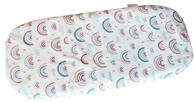 Productafbeelding van PromoHome® Matrasbeschermer voor kinderwagens – Ademende katoen, regenboogprint, 32,5 x 75 cm