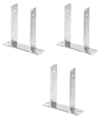 Zdjęcie produktu dla Alberts 213022 Wspornik słupka w kształcie litery U, do przykręcenia, ocynkowany ogniowo, szerokość w świetle 101 mm, zestaw 3 szt