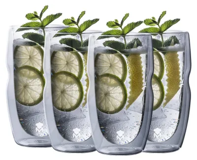Likörgläser 50 ml, transparent, 4 Stück, Borosilikatglas