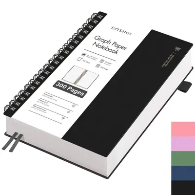Productafbeelding van Notitieboekje, formaat B5, geruit, 300 pagina's, papier van 100 g/m², kleur zwart