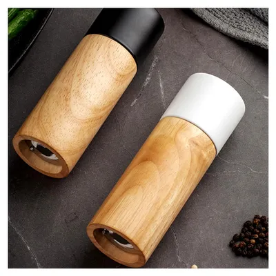 Produktbild von Manuelle Pfeffer- und Salzmühle aus Gummibaumholz mit einstellbarem Mahlwerk