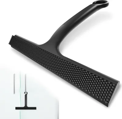 Image de Raclette de douche Silicone noir Raclette pour douche Portes en verre Miroir Carrelage