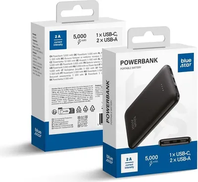 Image de Powerbank Blue Star W0539 5000 mAh 2A noir