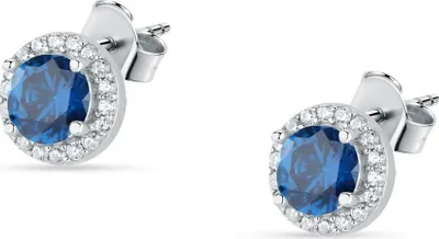 Produktbild von Elegante Silberohrringe mit blauen Zirkonen Silber LPS01AWV04