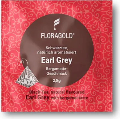 Produktbild von Floragold Schwarztee Earl Grey, 100er Pyramidenbeutel