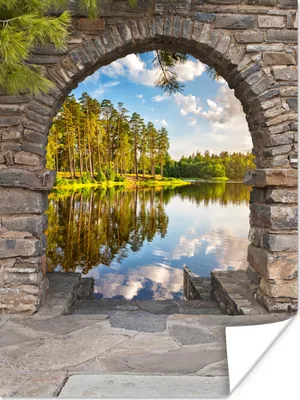 Produktbild von MuchoWow® Poster Landschaft - Ausblick - Wasser 120x160 cm - Wandbilder