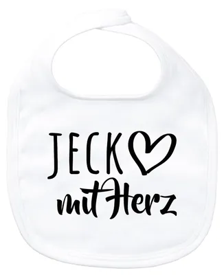 Produktbild von Huuraa Baby Lätzchen Jeck mit Herz White Klettverschluss  Baumwolle Latz Geschenkidee