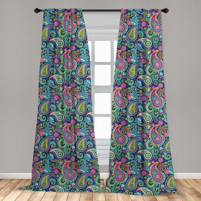 Zdjęcie produktu dla Abakuhaus, zasłony okienne, wzór paisley (w stylu vintage), zestaw składający się z 2 elementów, wymiary: 150 x 225 cm