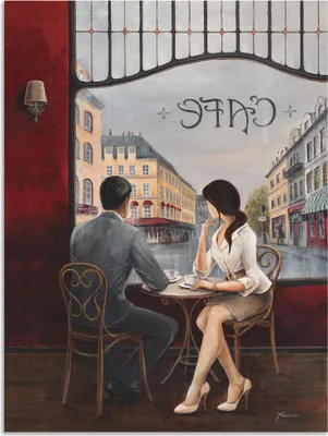 Produktbild von ARTland Wandbild Alu für Innen & Outdoor Café Größe: 45x60 cm
