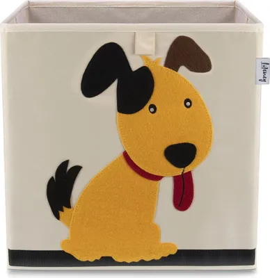 Produktbild von Lifeney Kinder Aufbewahrungsbox I praktische Aufbewahrungsbox für jedes Kinderzimmer I Kinder Spielkiste I Niedliche Spielzeugbox I Korb zur Aufbewahrung von Kinder Spielsachen (Hund hell)