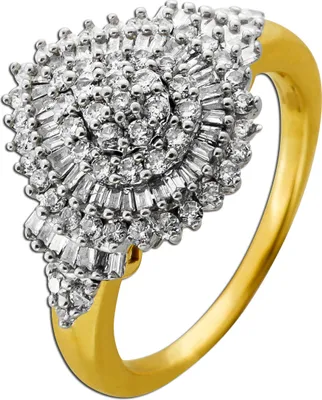 Produktbild von Brillantring Tropfen Gold 585 14 Karat Diamanten 1.50ct  18