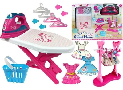 Produktbild von Leantoys Bügeleisen + Bügelbrett rosa