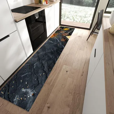 Produktbild von Küchenteppich 60x300cm rutschfest & abwischbar PVC Läufer - Küche Zutaten