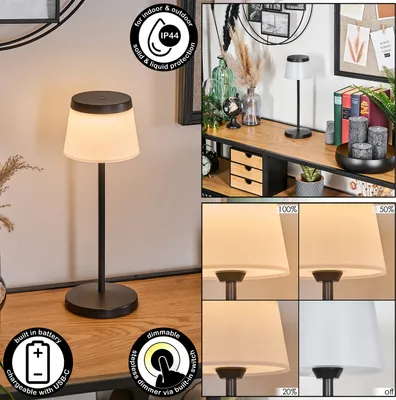 Produktbild von Spinea dimmbare Tischlampe aus Metall/Kunststoff in Schwarz/Weiß