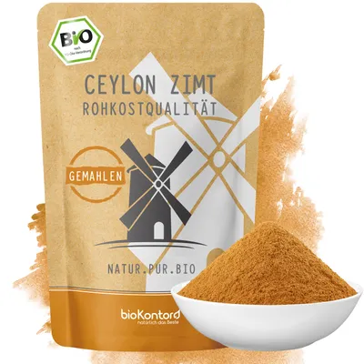 Produktbild von Ceylon Zimt 250 g I gemahlen - Zimtpulver I 100% natürlich ohne Zusätze I Rohkostqualität von bioKontor