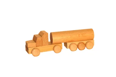 Produktbild von Holzspielzeug Tanklastzug natur Länge ca. 15 cm NEU