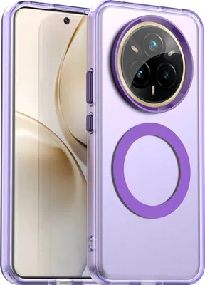 Immagine prodotto di Custodia magnetica per Realme 14 Pro+ 5G, sottile custodia traslucida opaca antiurto viola