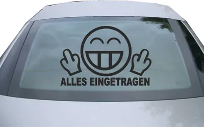 Produktbild von Indigos UG - Aufkleber Heckscheibe & Motorklappe DE2030 - schwarz - 600x395 mm - Alles eingetragen - Auto Scheiben Fenster Heckklappe Tuning Racing JDM - Die cut