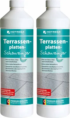 Produktbild von HOTREGA Terrassenplatten Schonreiniger 1 Liter - Steinreiniger Materialschonendes Konzentrat