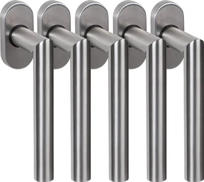 Produktbild von Edelstahl Fenstergriff Set FG 4 L-Form 5 Stück Fensterbeschlag V2A Griff Drücker
