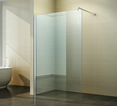 Produktbild von Walk-in Duschabtrennung Duschwand Seitenwand 120 cm Klarglas 10 mm NANO Glas Mars