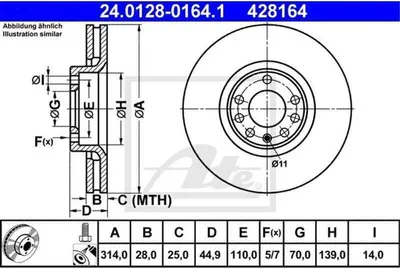 Produktbild von ATE Bremsscheiben (2 Stück)  24.0128-0164.1