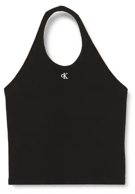 Productafbeelding van Calvin Klein dames top, ribstructuur, halterneck, zwart (Ck Black), maat 6XL
