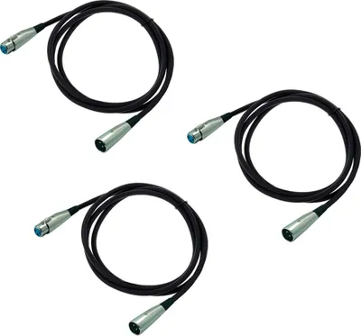 Immagine prodotto di ARLI 3x Cavo microfonico XLR 5m - Cavo XLR maschio a 3 pin bilanciato a XLR femmina Ø6mm schermato