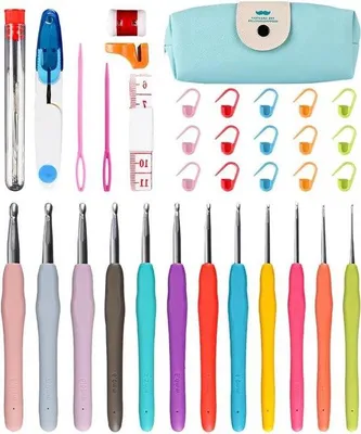 Image de Jeu de 44 aiguilles, ergonomiques, pour débutants et enfants