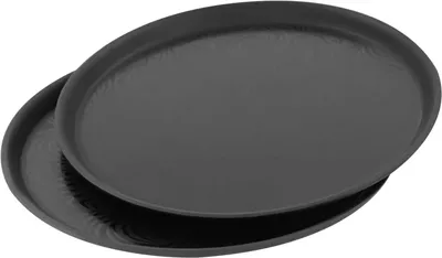 Immagine prodotto di Vassoi servitore - Set da 8 vassoi rotondi - Superficie antiscivolo - Bordo rialzato - Diametro 35 cm - Ideali per bar, ristoranti e caffè