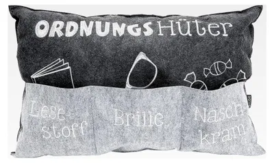 Produktbild von Kissen Ordnungshüter, grau, 60cm x 40cm, Polyester, waschbar