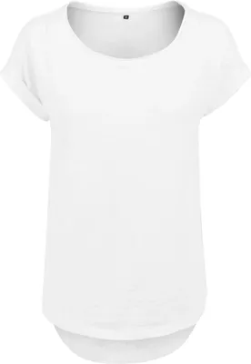Image de Build Your Brand BY036 | Tee Long Slub Femme / Coupe extra longue à l'arrière - Couleur : Blanc - Taille : XL