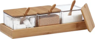 Produktbild von relaxdays Gewürzbehälter Set mit Löffel & Deckel