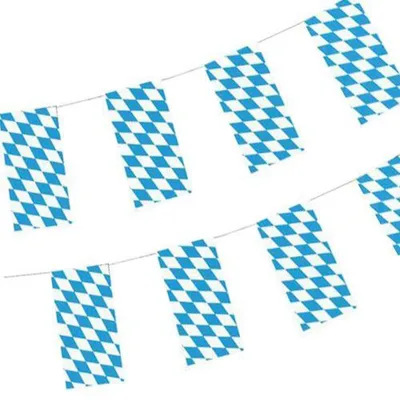 Produktbild von Papstar Flaggenkette, Papier 10 m "Bayrisch Blau" schwer entflammbar, 5 Stück