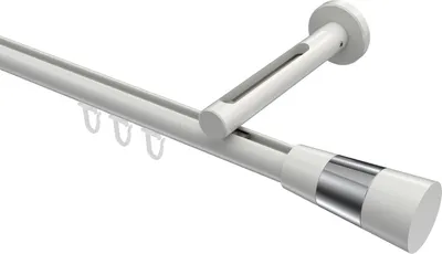 Produktbild von Interdeco Innenlaufstange / Gardinenstange mit Innenlauf Weiß, Typ Siteno Tanara (Konus Bicolor), 20 mm Ø 1-läufig, 140 cm