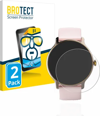 Produktbild von 2x Für Hama Fit Watch 4910 Schutzfolie BROTECT Displayschutz Display Schutz Folie Klar Transparent