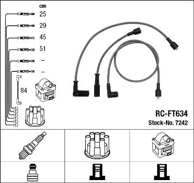 Produktbild von NGK 7242 Zündkabelsatz Zündleitungssatz für FIAT TIPO (160) TEMPRA (159) TEMPRA S.W. (159)
