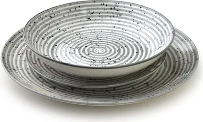 Produktbild von Tafelservice Porzellan Stripes Grey 27x19x20 grau 18tlg Set