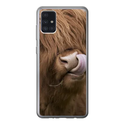 Produktbild von MuchoWow® Handyhülle Schutzhülle Hülle für Samsung Galaxy A52 5G Schottischer Highlander - Braun - Kuh Silikon Softcase Handy Hülle - Umschlag