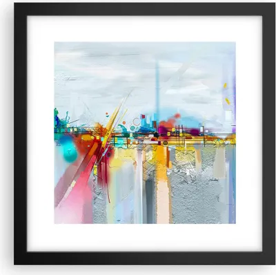 Produktbild von Gerahmtes Poster - Schwarzer Rahmen - Abstraktion modern - 30x30 cm - Wand Bild - Wanddeko - Wandbilder - Kunstposter - Wandposter - Bilderrahmen - Bilder - Kunstdruck - Wandbild - P2BAC30x30-4028