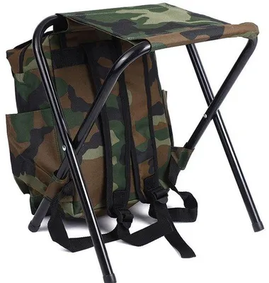 Image de Chaise d'extérieur multifonctionnelle, sac à dos de randonnée, chaise pliante de camping et tabouret de pêche.
