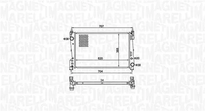 Produktbild von MAGNETI MARELLI 350213385000 Kühler Wasserkühler Motorkühler für OPEL Corsa D Schrägheck (S07) für FIAT GRANDE PUNTO (199) PUNTO EVO (199) PUNTO (199)