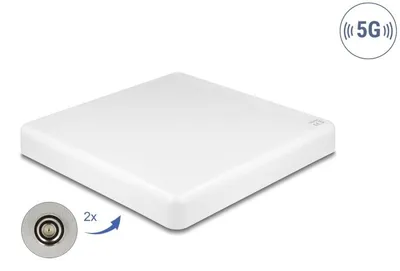 Produktbild von Delock 5G LTE MIMO Antenne 2 x N Buchse 2,7 - 9,0 dBi direktional Wand- und Mastmontage outdoor weiß