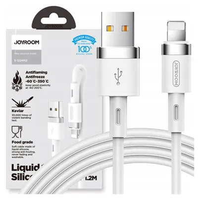 Immagine prodotto di Cavo Joyroom Cavo dati in silicone liquido N2 Usb-A / Lightning 2.4A 1.2M - Biały