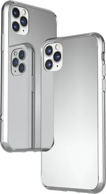 Produktbild von NALIA Spiegel Hart Glas Hülle für iPhone 11 Pro, Mirror Case 9H Tempered Cover Silber